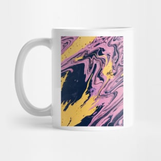 Pink black and yellow abstract painting Mug